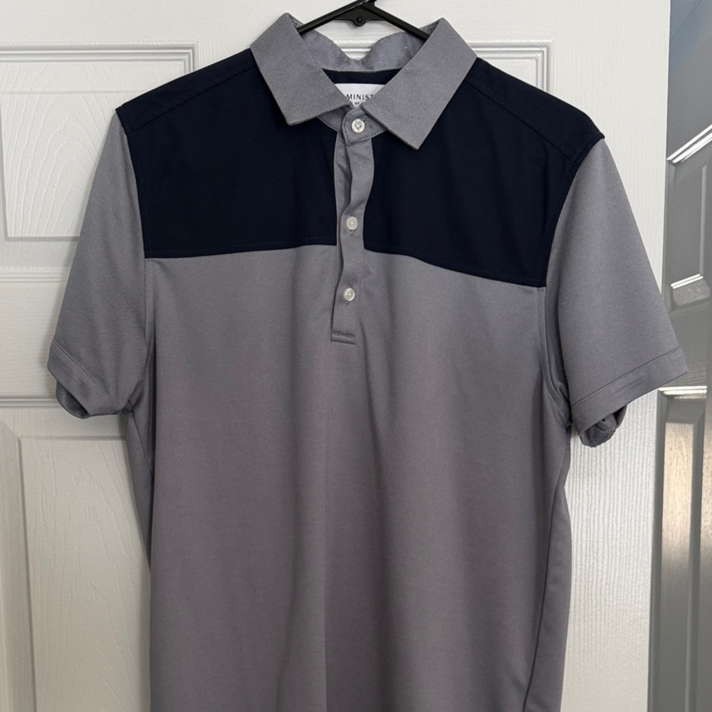 Ministry of Supply Polo Shirt in Blue and Gray